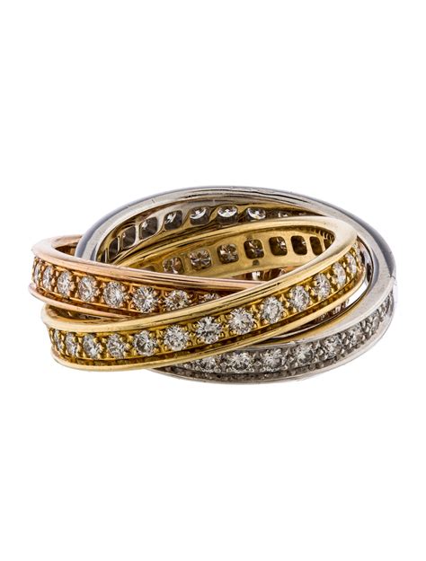 cartier trinity diamond ring|cartier rolling ring with diamonds.